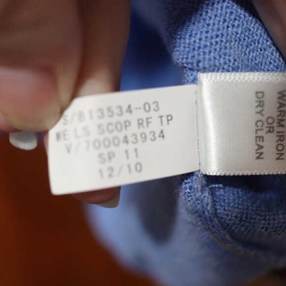 Banana Republic Light Blue Cotton Wells Scoop Neck Top XL - Picture 13 of 13